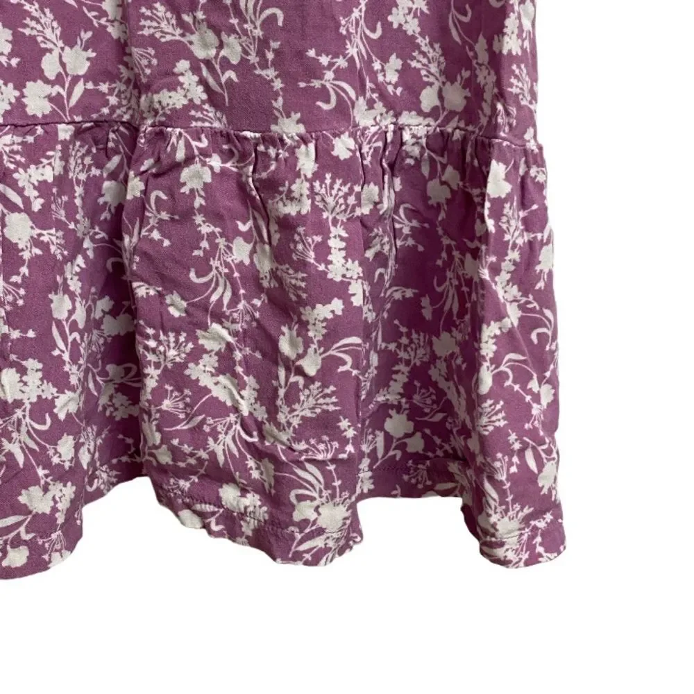 Old Navy Sleeveless Floral Print Dress Girls Size L (10-12) Lavender Soft Fairy